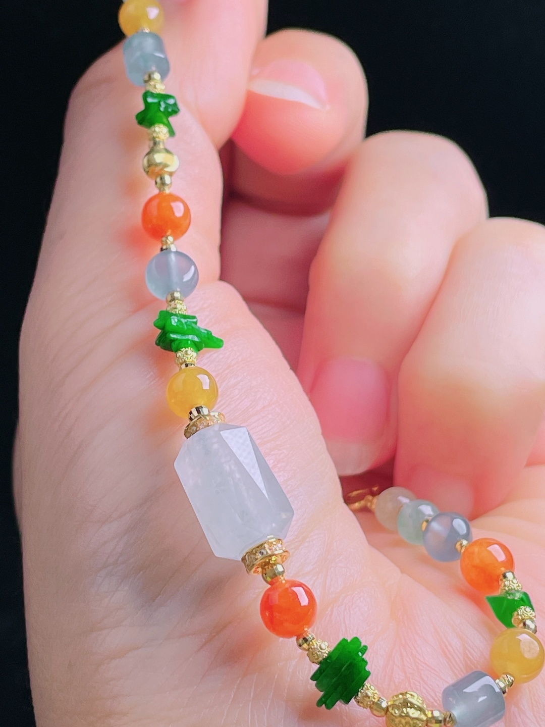 ️冰种手链，18k镶嵌，老种起光，细底通透，尺寸：12.7/8.9mm0917
