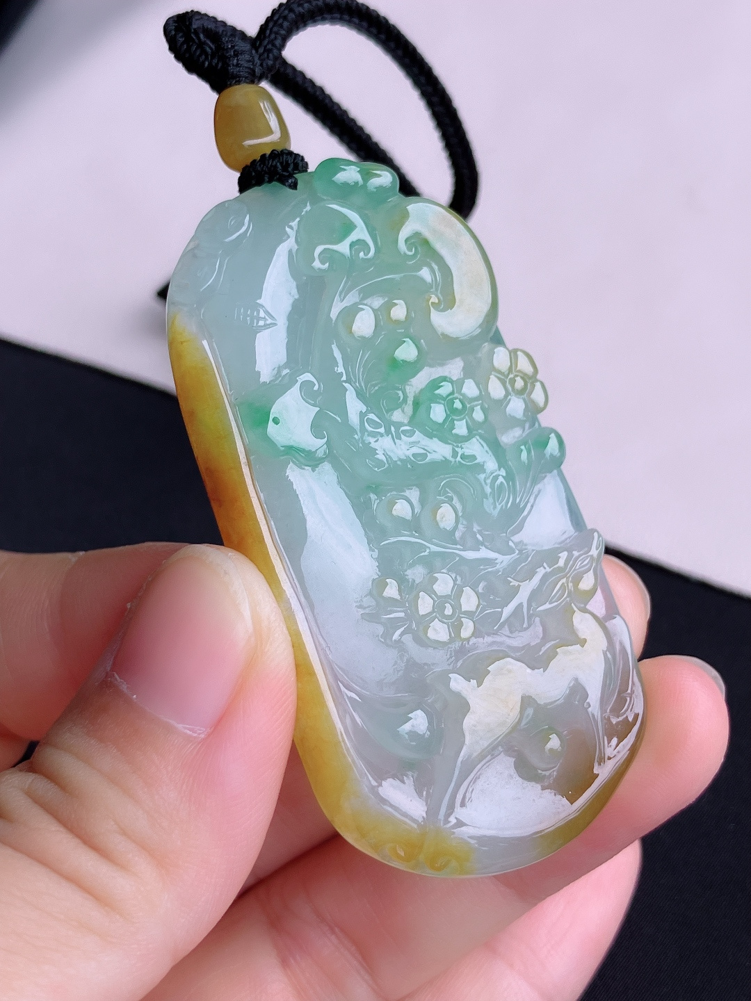 ️，三彩一路平安，晶莹剔透，尺寸63/32.6/7/自然光实拍