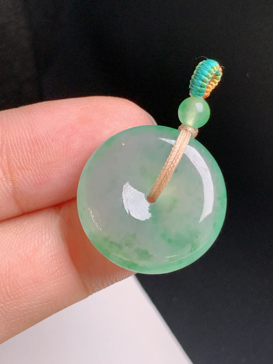 ️ 冰种绿平安扣，飘花灵动，冰透清爽，平安纳福 米，裸石20.9-5.1 02