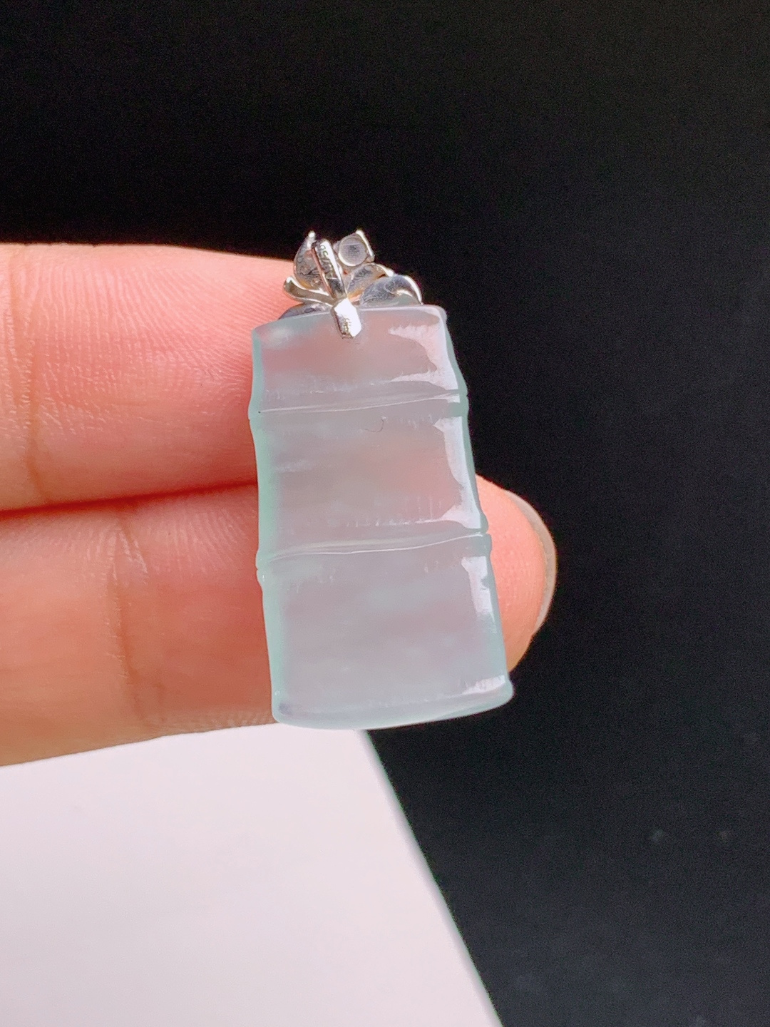 ️ 冰种竹节吊坠，底子干净，莹润起光，步步高升 裸石23.5-13-4.6 整体28.8 530914
