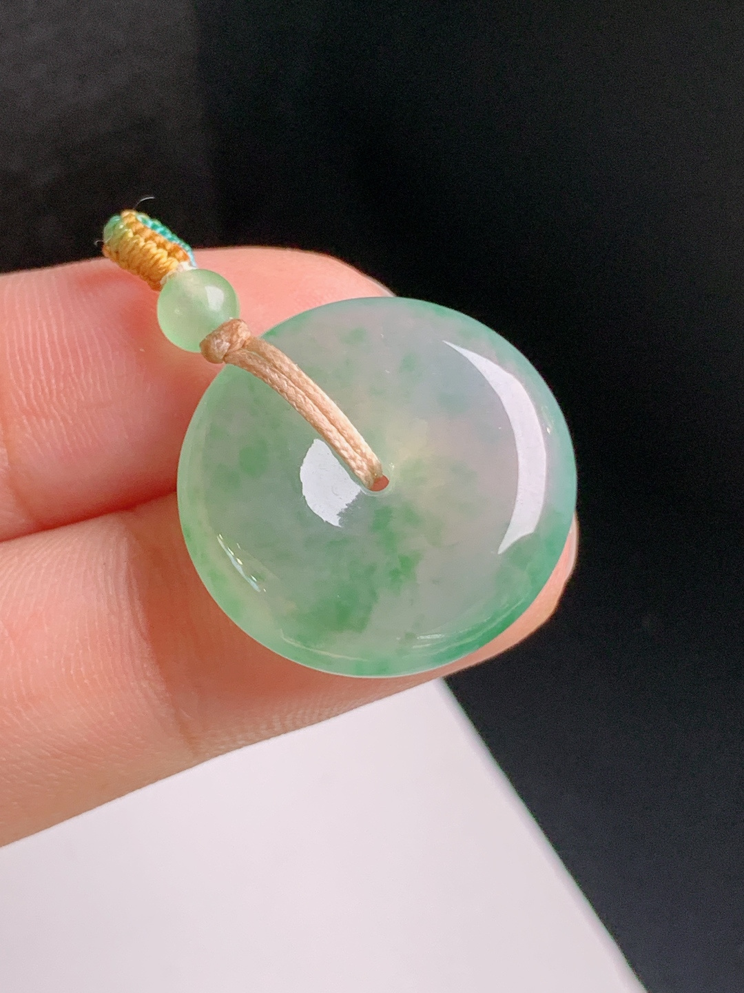 ️ 冰种绿平安扣，飘花灵动，冰透清爽，平安纳福 米，裸石20.9-5.1 02