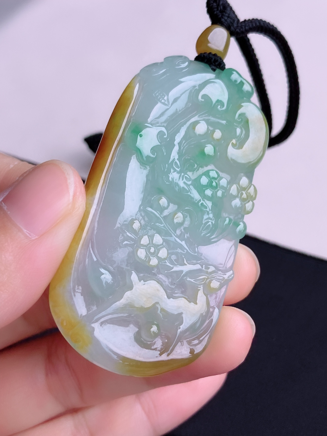 ️，三彩一路平安，晶莹剔透，尺寸63/32.6/7/自然光实拍