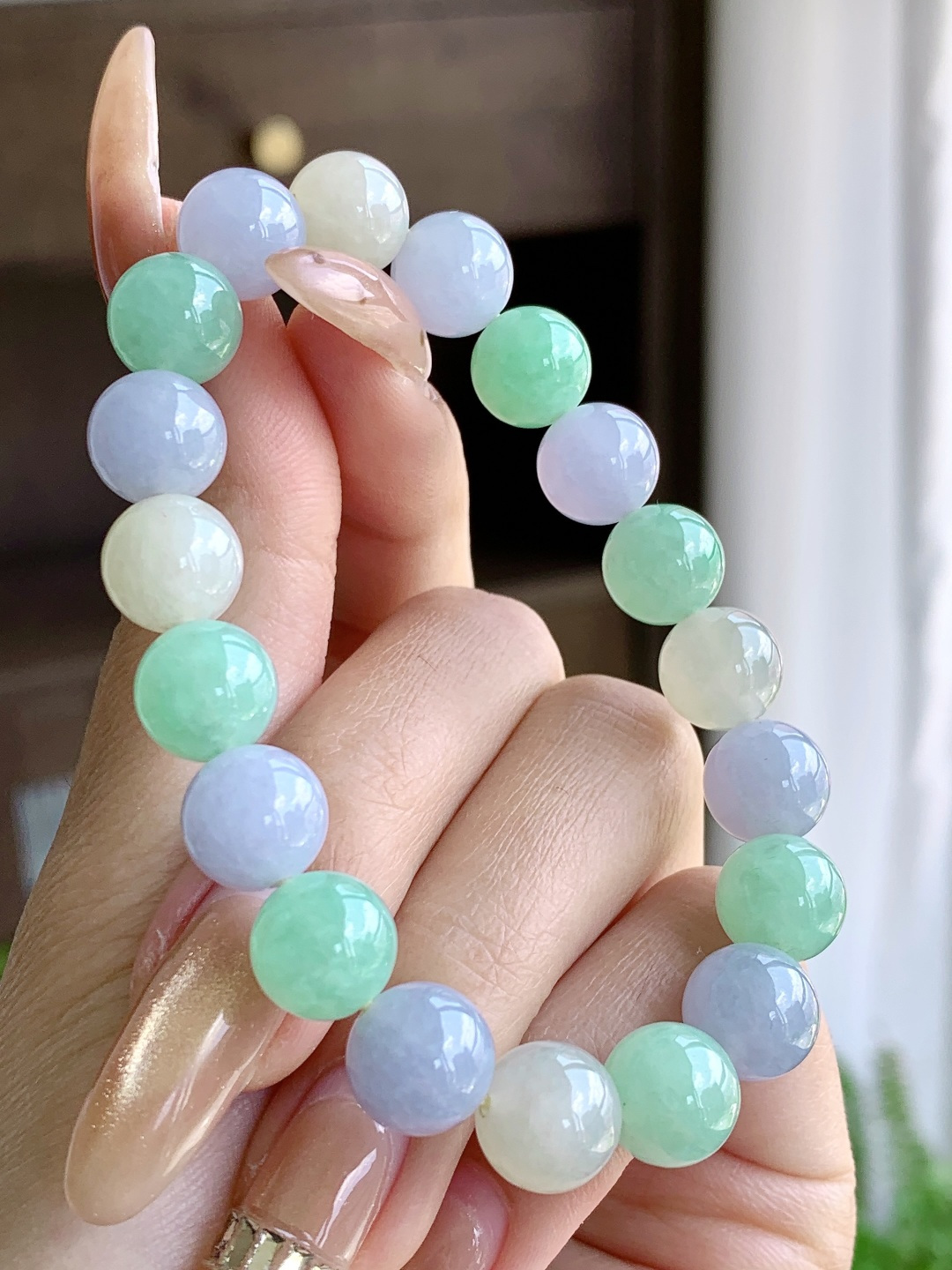 【珠子】🫧糯冰多宝手串圆珠子手串 【说明】缅甸 性比高 【尺寸】9.8mm 【重量】33克
