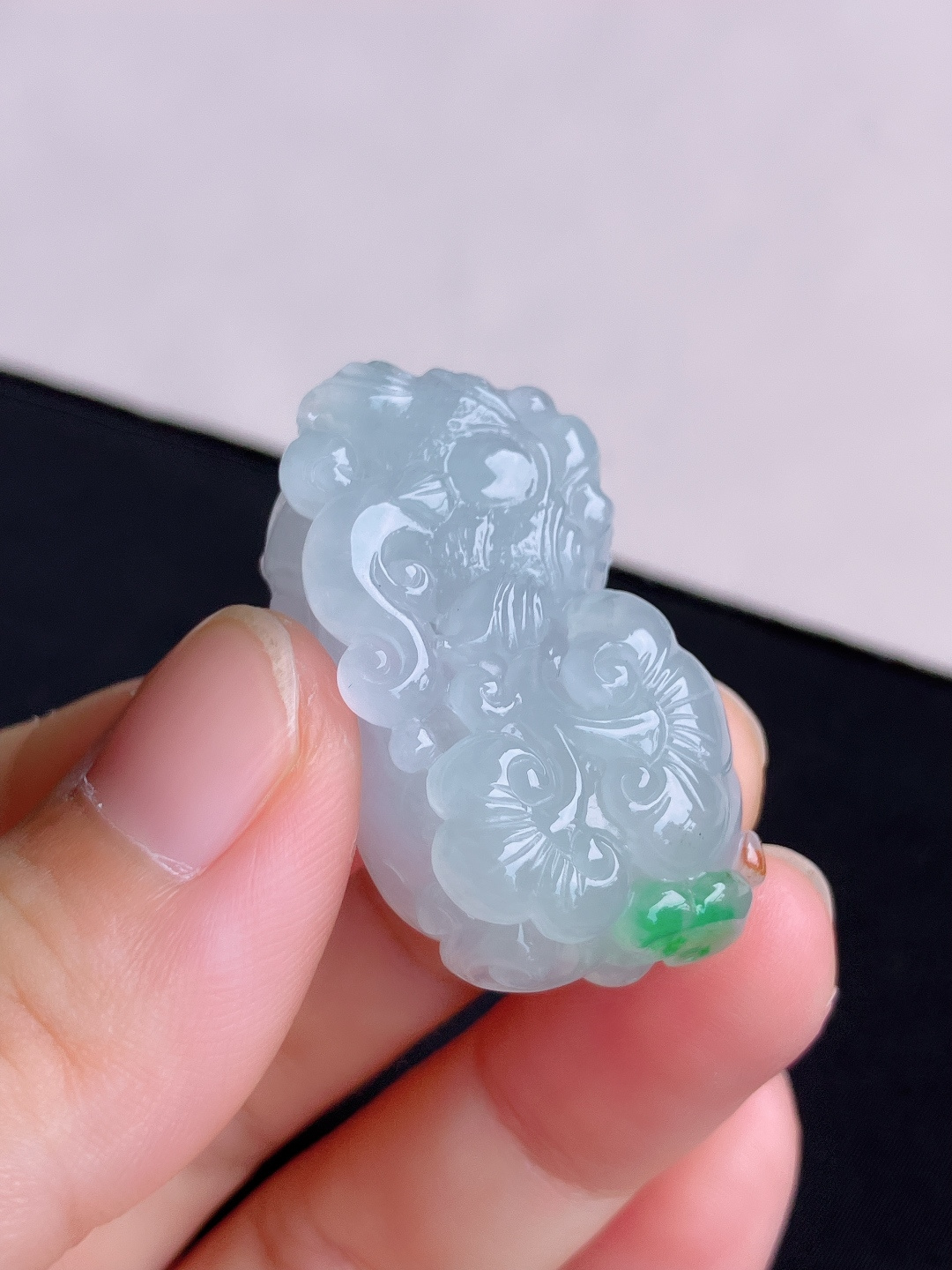 ️，冰飘绿貔貅，晶莹剔透，尺寸35.8/20.6/13/自然光实拍