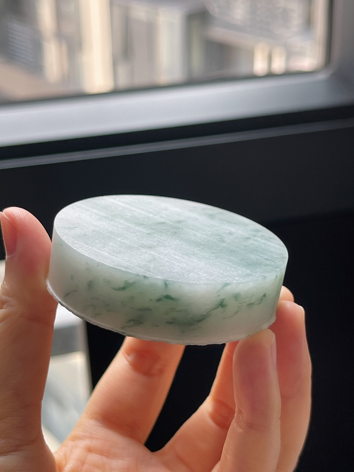 翡翠冰糯种飘花镯心