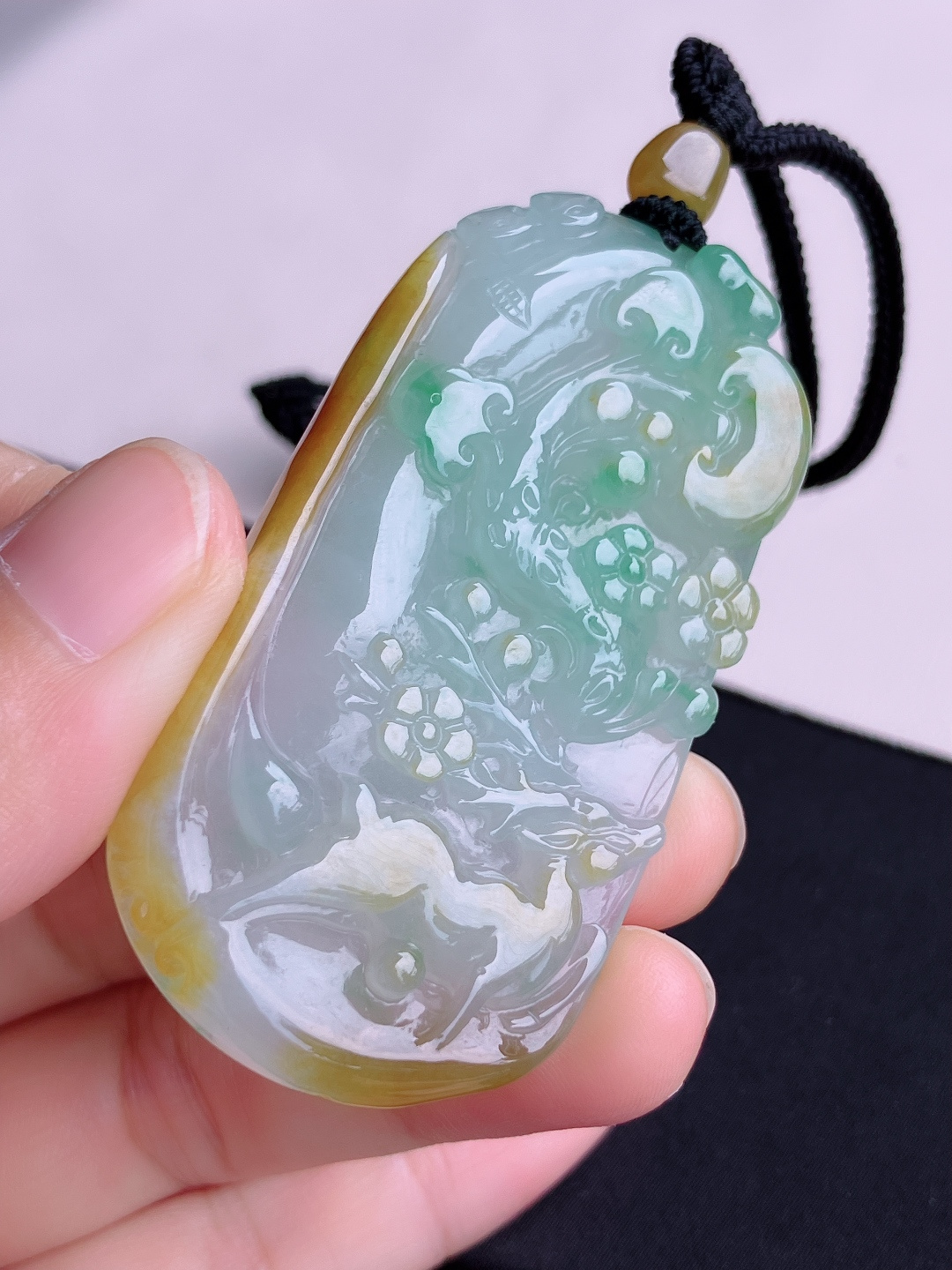 ️，三彩一路平安，晶莹剔透，尺寸63/32.6/7/自然光实拍