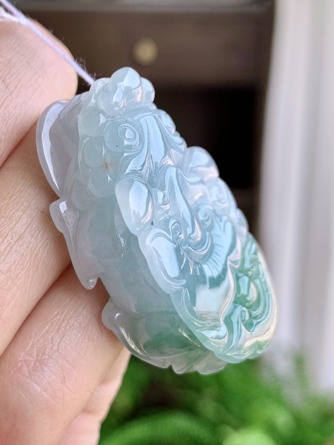 【裸石】🫧冰糯种飘花貔貅吊坠 【说明】缅甸 性比高 超厚 【尺寸】42-23.5-12.4 【重量】27.8克