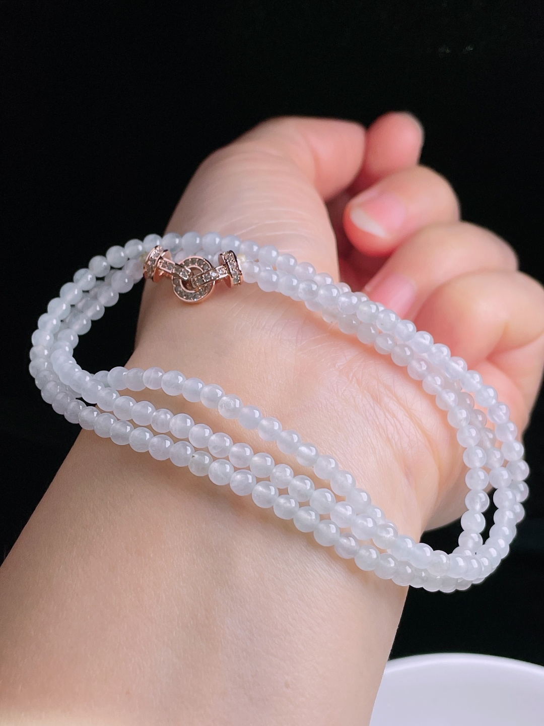 白冰项链，老种起光，细底通透，尺寸：3.7mm0917