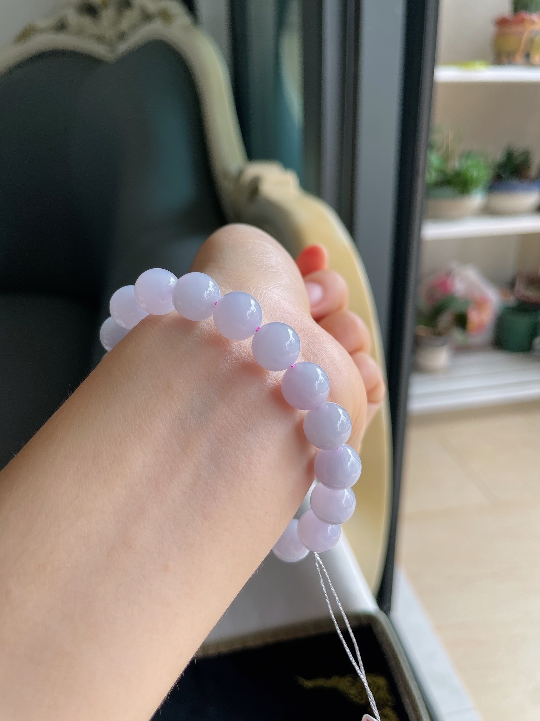 ️，缅甸天然翡翠A货，冰种手链，尺寸：9.8mm。【编4655】