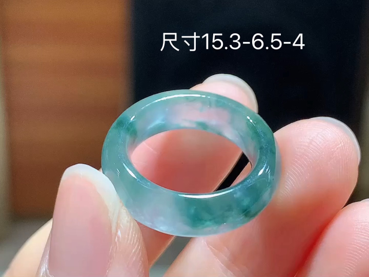 ️ 冰飘花戒圈 老坑冰透 种老水足 水润光泽 性比高 无裂 尺寸看图 15.3-6.5-4