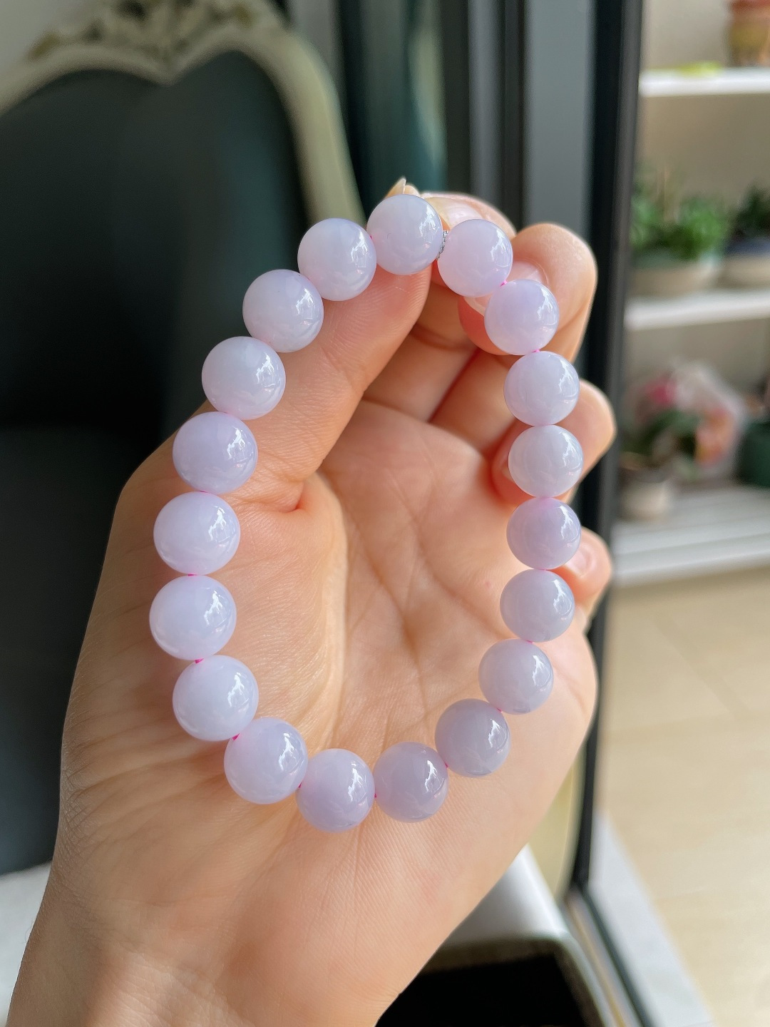 ️，缅甸天然翡翠A货，冰种手链，尺寸：9.8mm。【编4655】