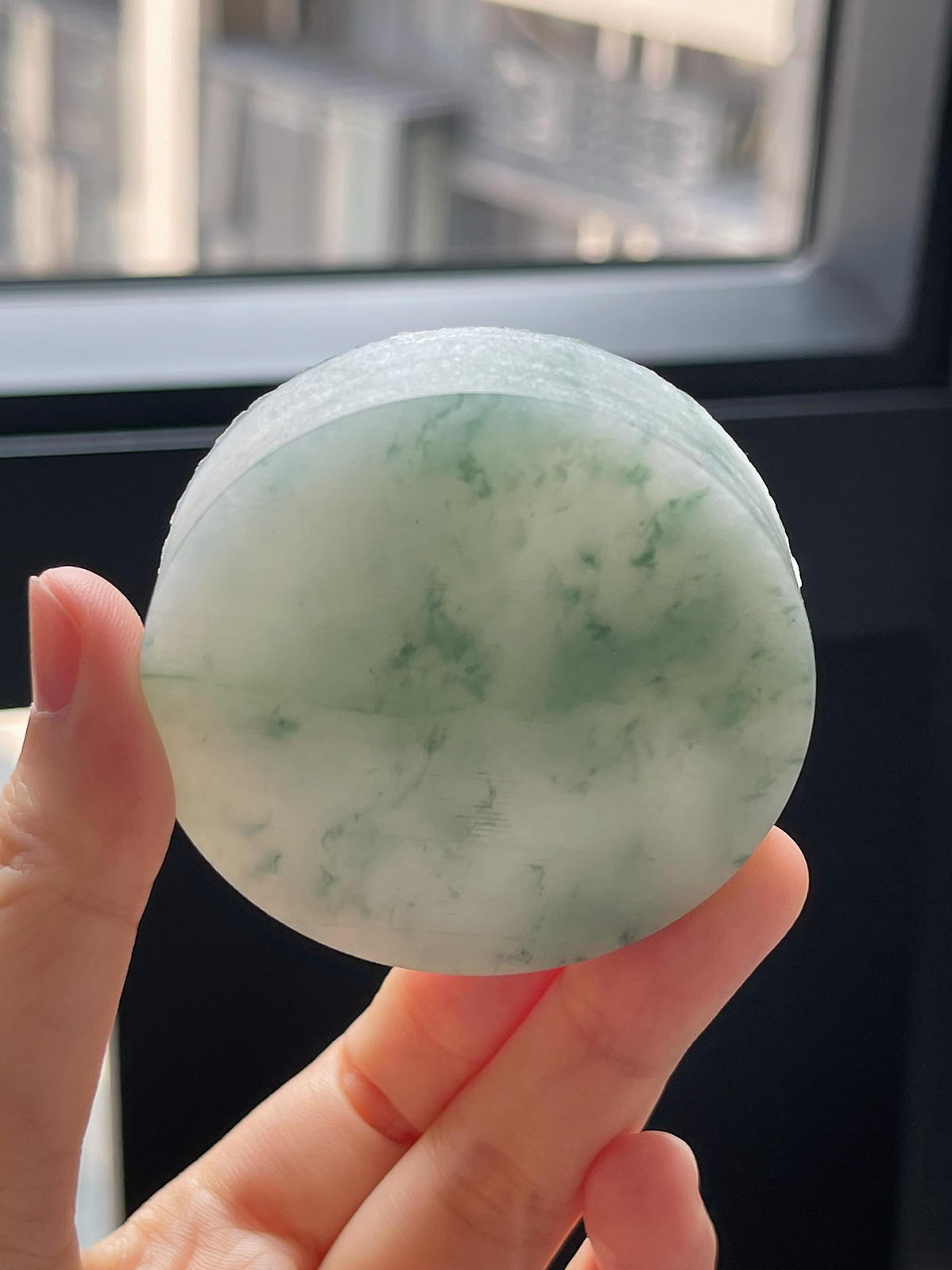翡翠冰糯种飘花镯心
