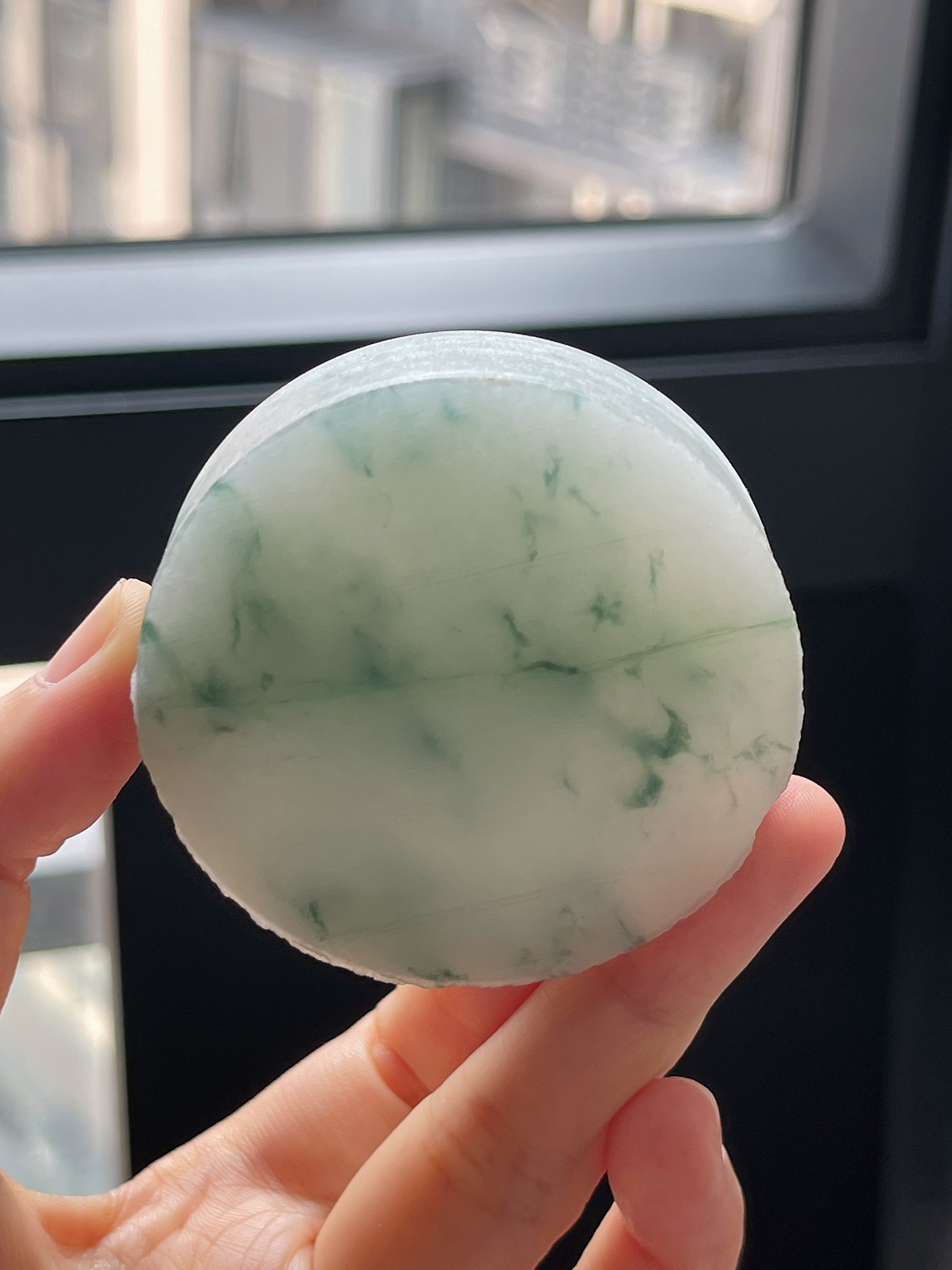翡翠冰糯种飘花镯心
