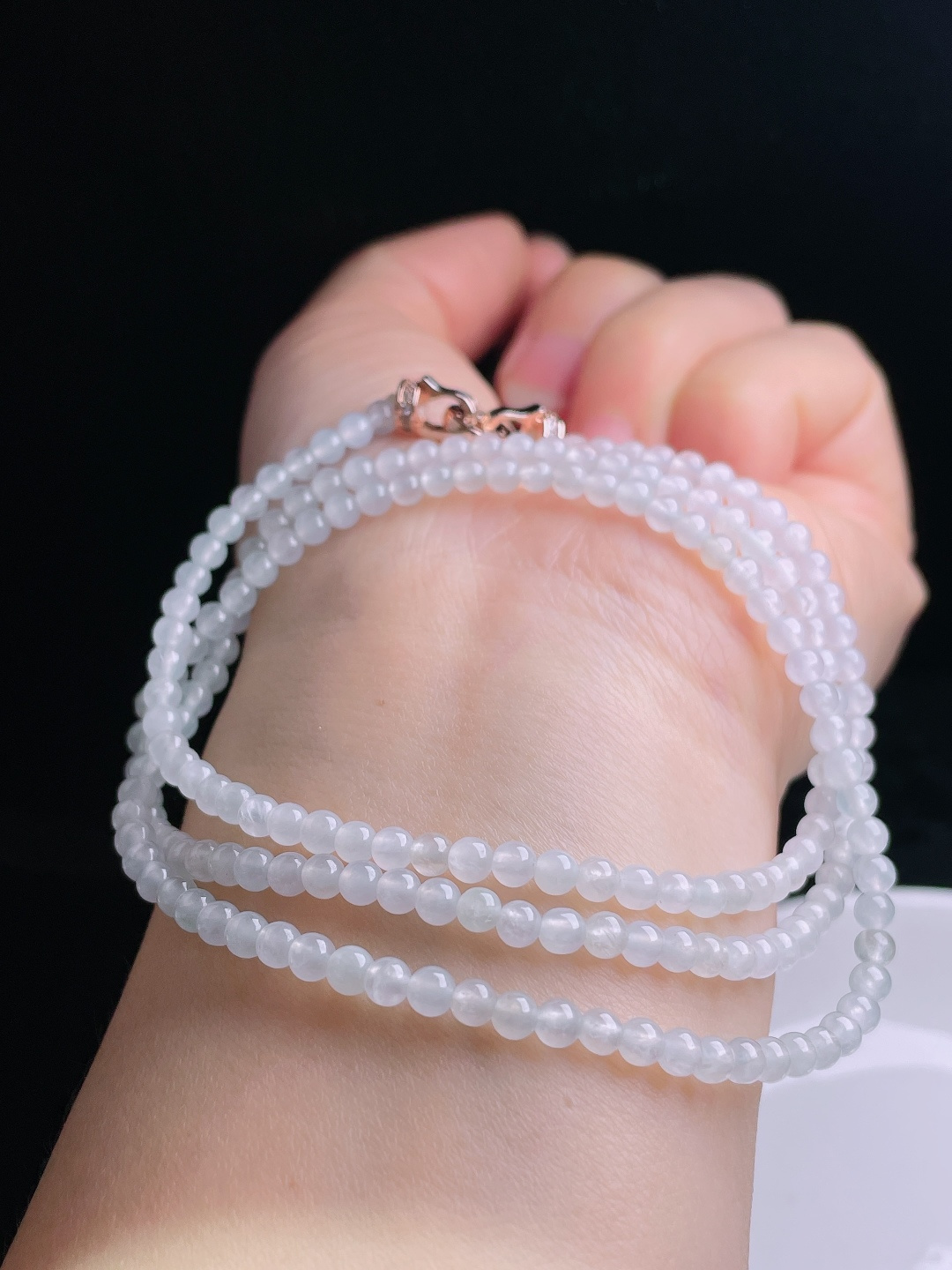 白冰项链，老种起光，细底通透，尺寸：3.7mm0917