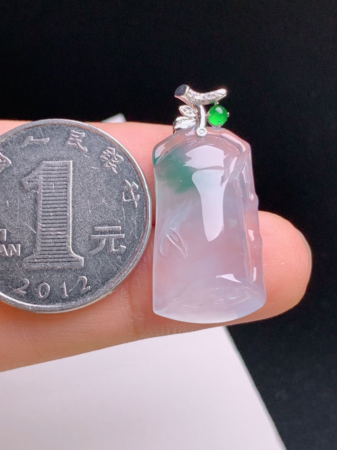 ️ 冰种飘花竹节吊坠，胶感十足，翠色雅致，节节高升 裸石24.3-13.9-5.8 整体29.7 530914