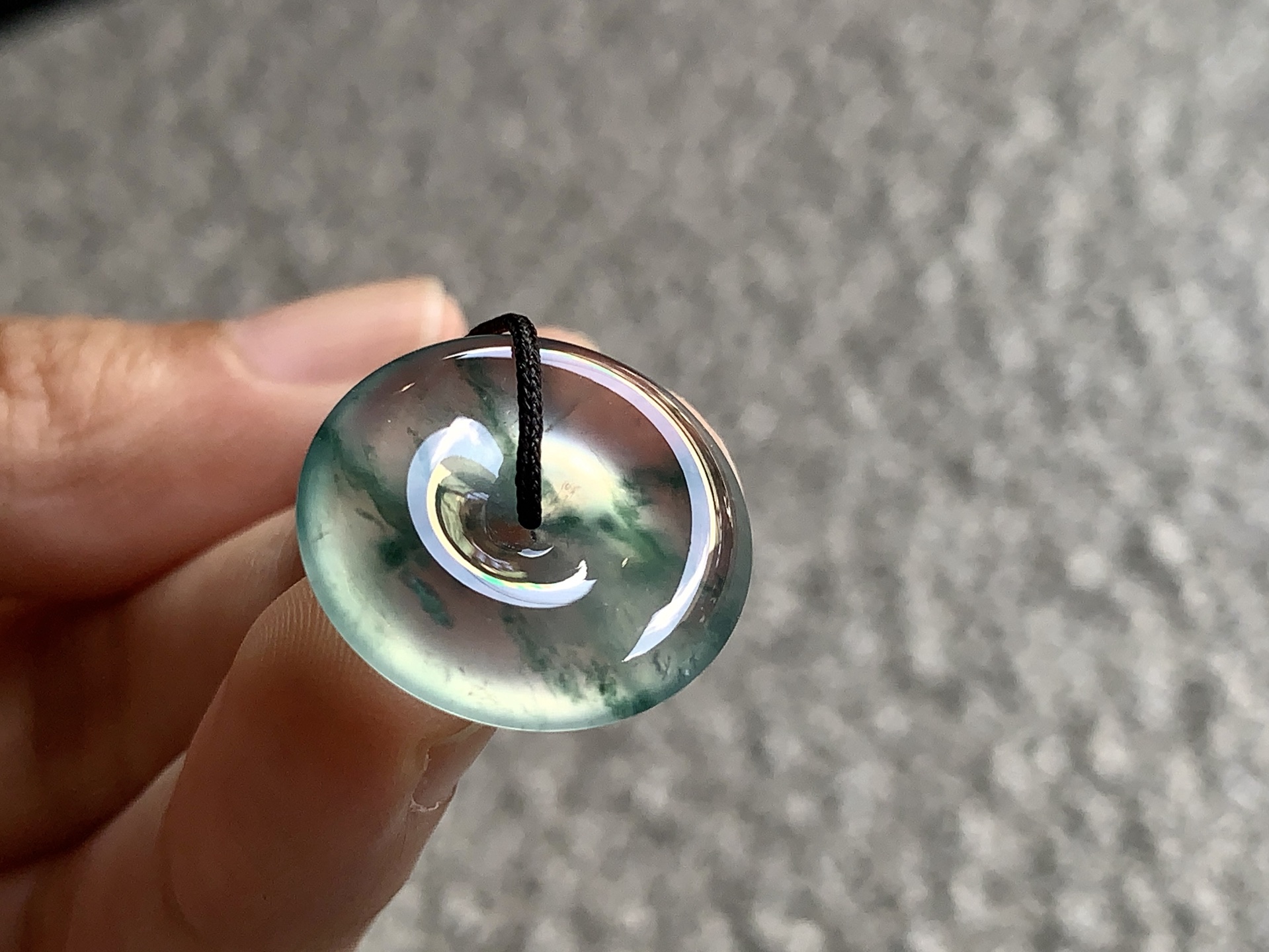 ️ 【飘绿平安扣】 尺寸：18.7×4.3