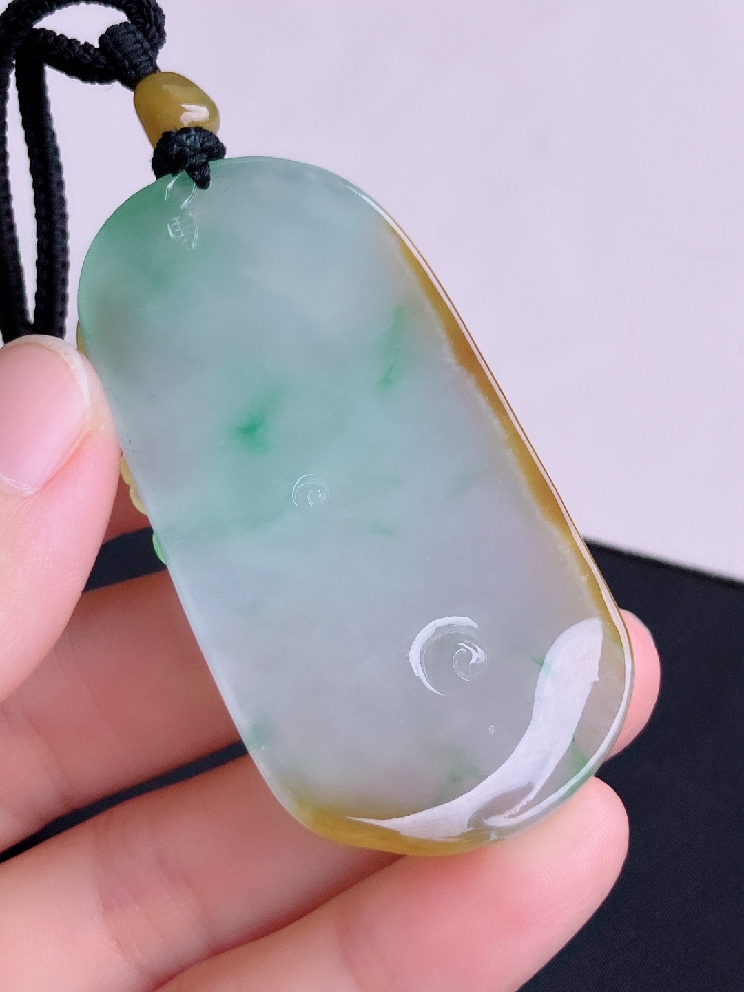 ️，三彩一路平安，晶莹剔透，尺寸63/32.6/7/自然光实拍