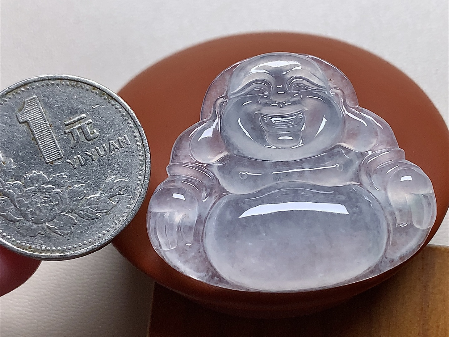 ️ 冰种大佛公 种水，白皙透亮，无裂尺寸38.3*32*6