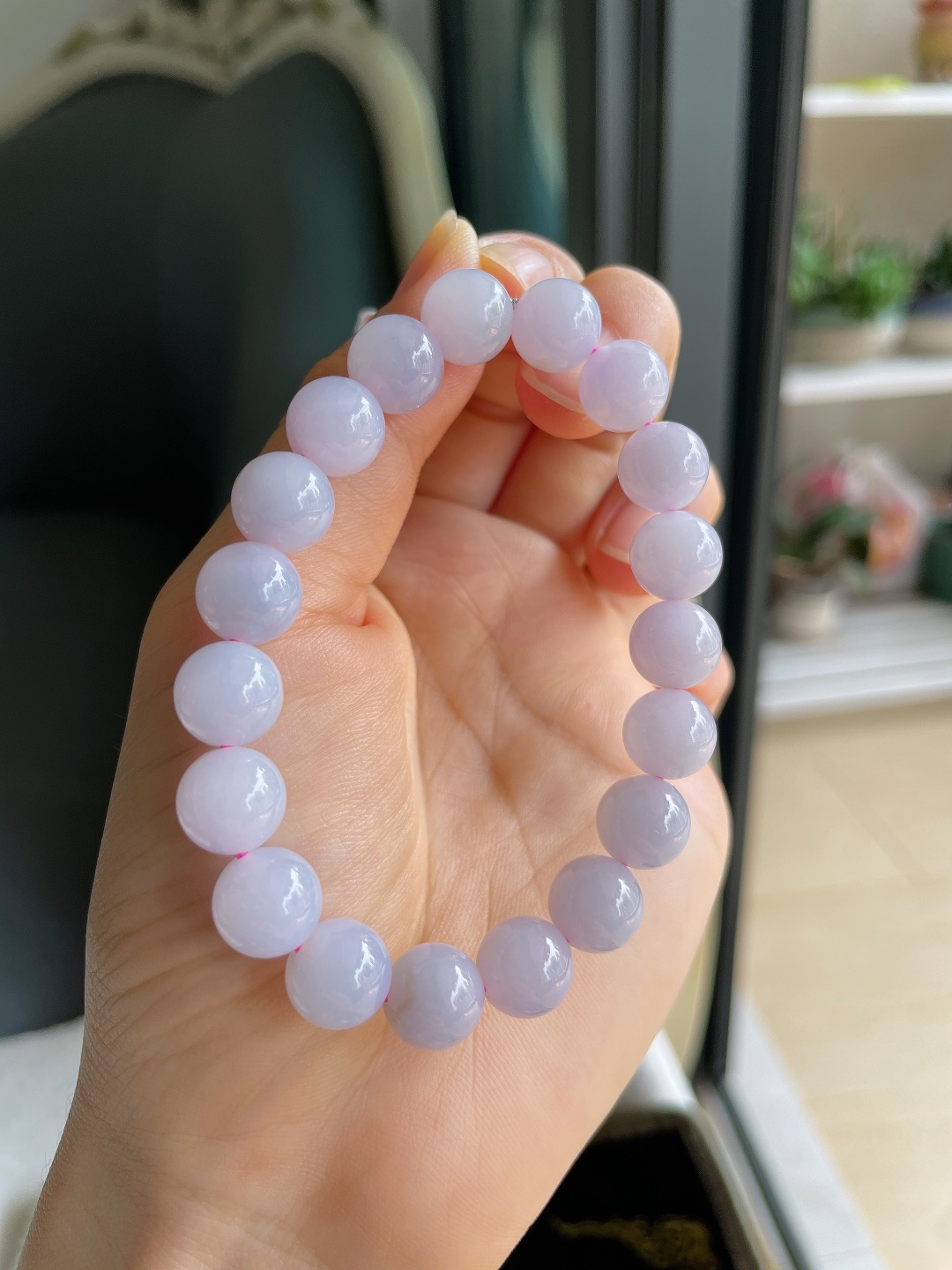 ️，缅甸天然翡翠A货，冰手串，尺寸：9.8mm。【编4656】