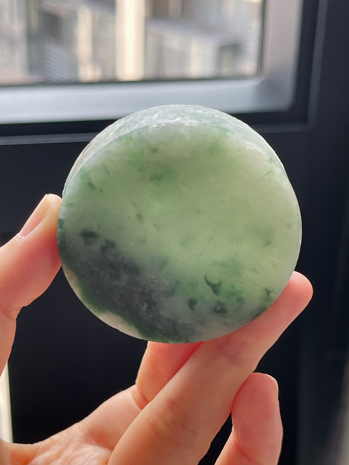翡翠糯化飘花镯心