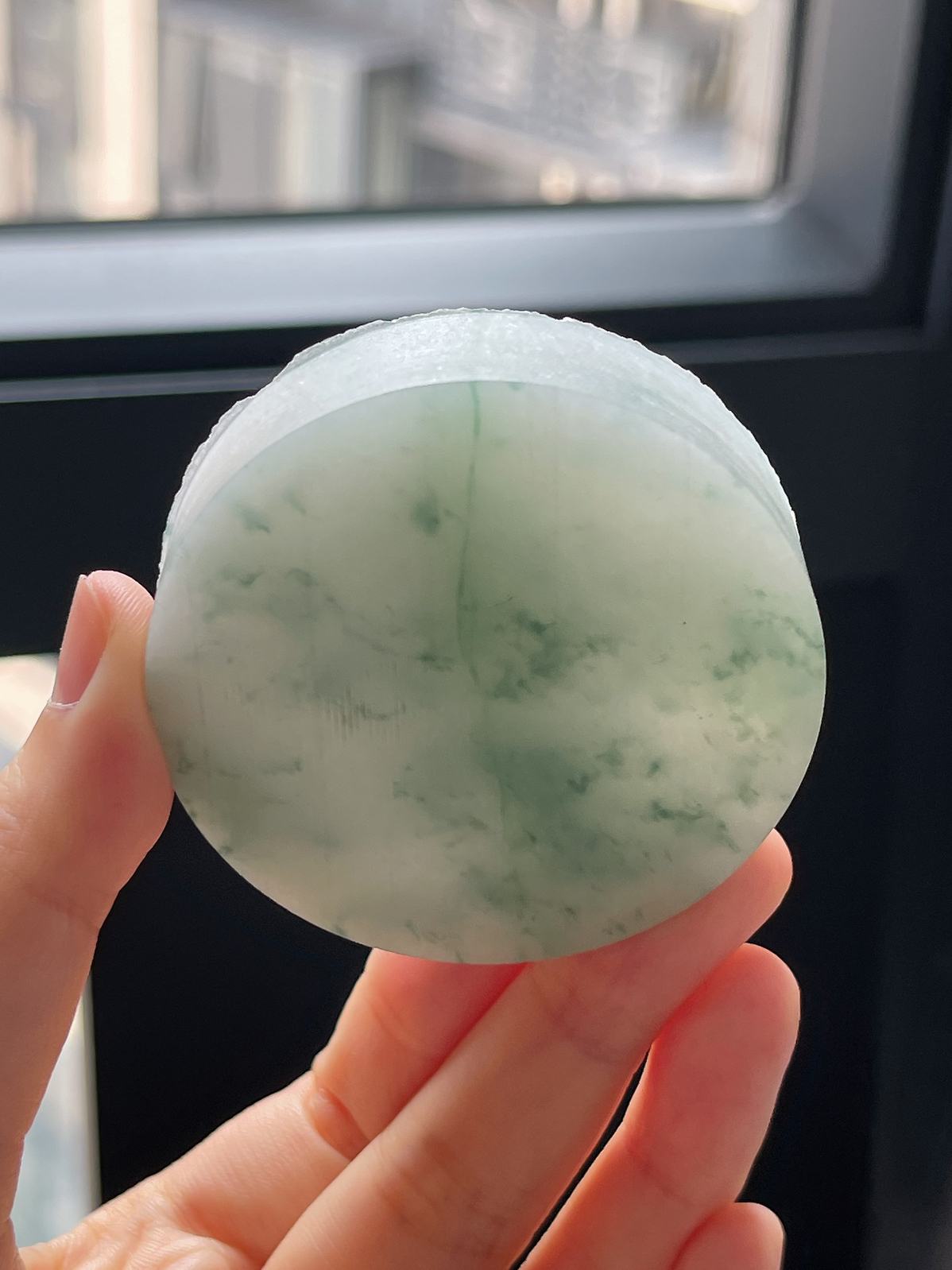 翡翠冰糯种飘花镯心