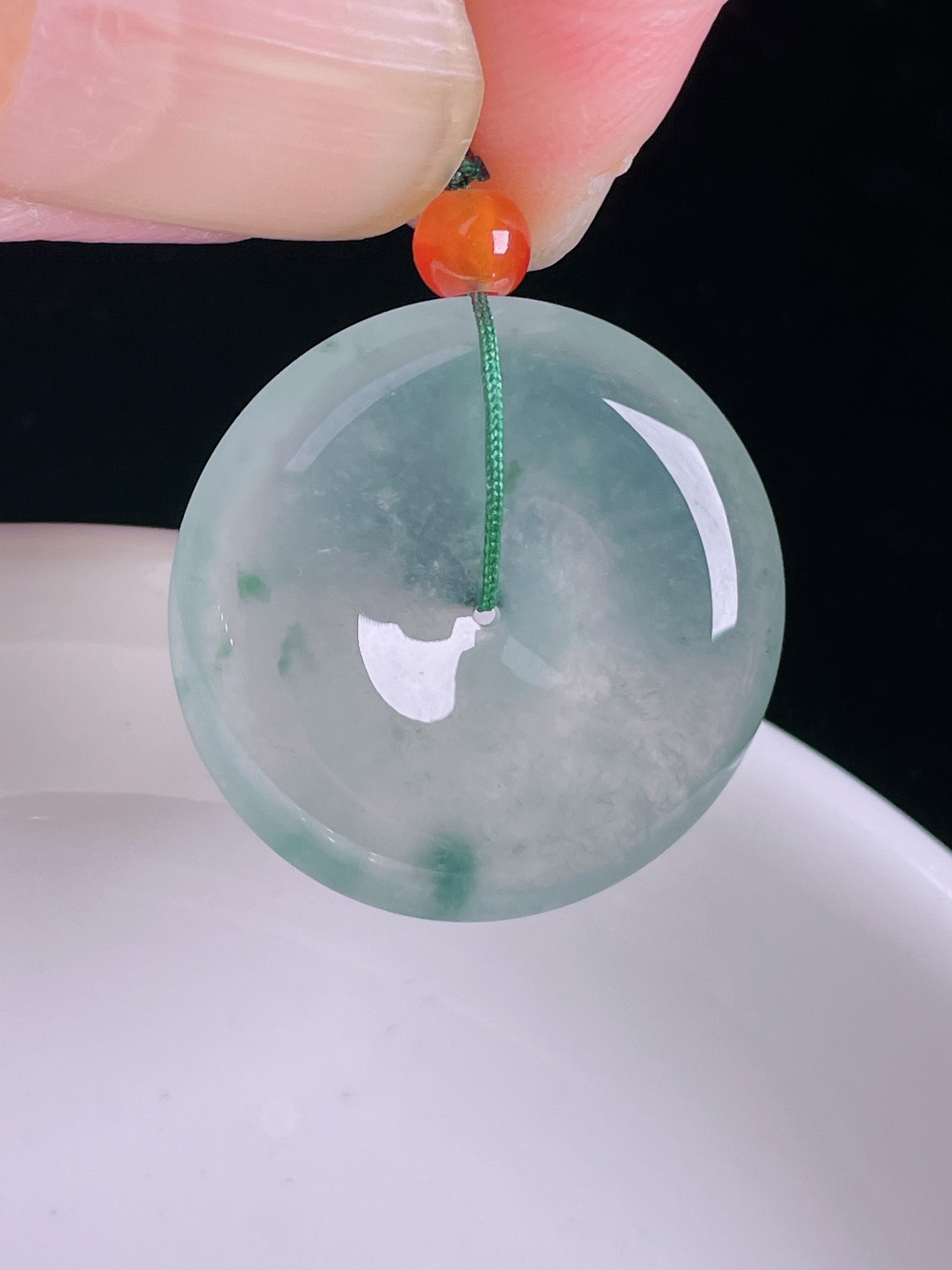 ️平安扣，老种起光，细底通透，尺寸：24.5/5.5mm0917