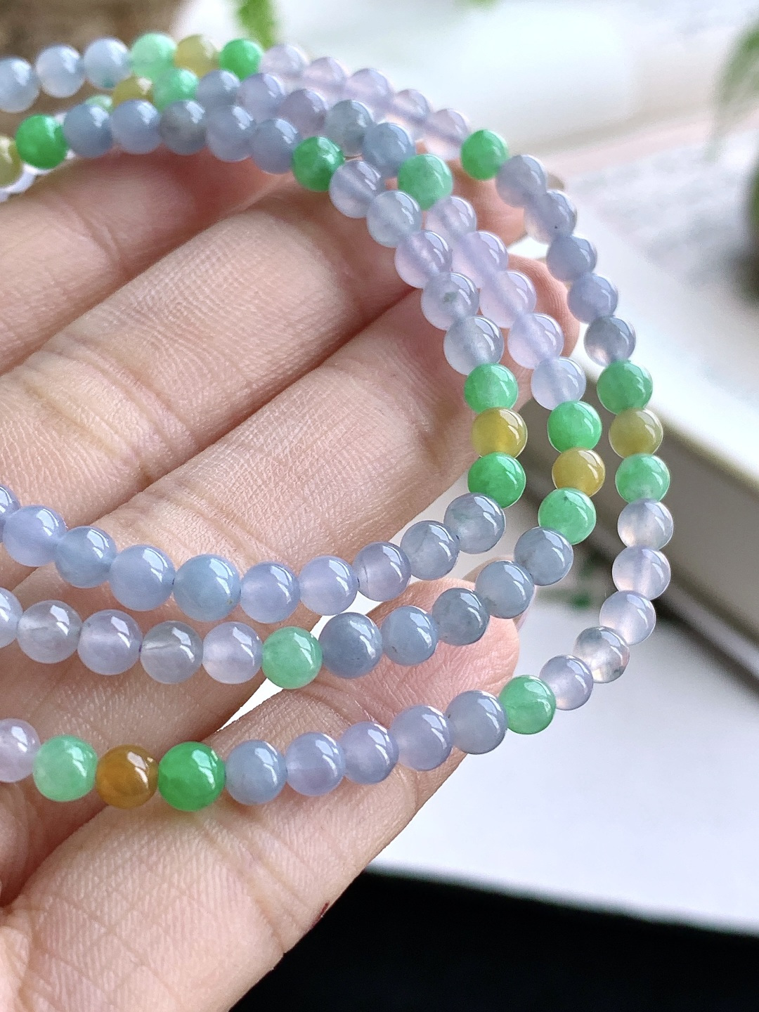【珠子】️冰多宝珠链圆珠子珠链 【说明】缅甸 性比高 【尺寸】4.4mm，30cm 【重量】20克