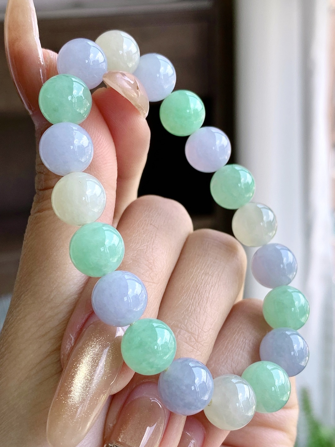 【珠子】🫧糯冰多宝手串圆珠子手串 【说明】缅甸 性比高 【尺寸】9.8mm 【重量】33克