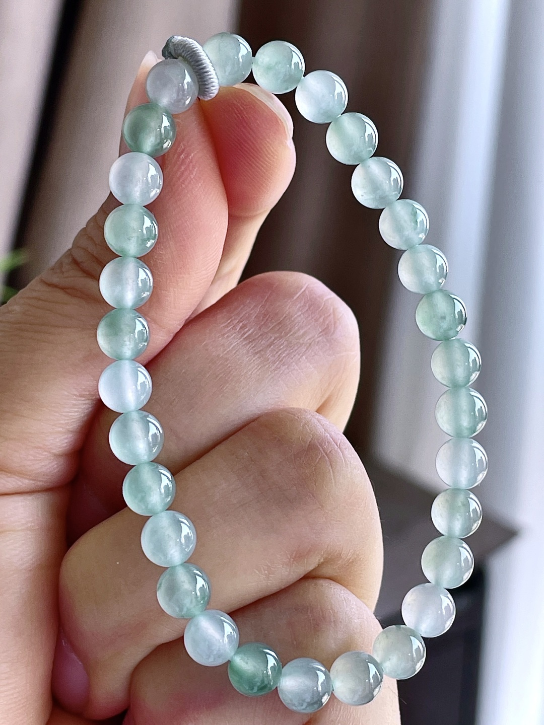 珠子 冰种飘花手链圆珠珠子手链 缅甸 性比高 尺寸5.8mm 重量11克