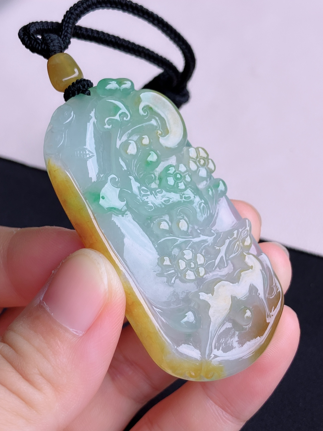 ️，三彩一路平安，晶莹剔透，尺寸63/32.6/7/自然光实拍
