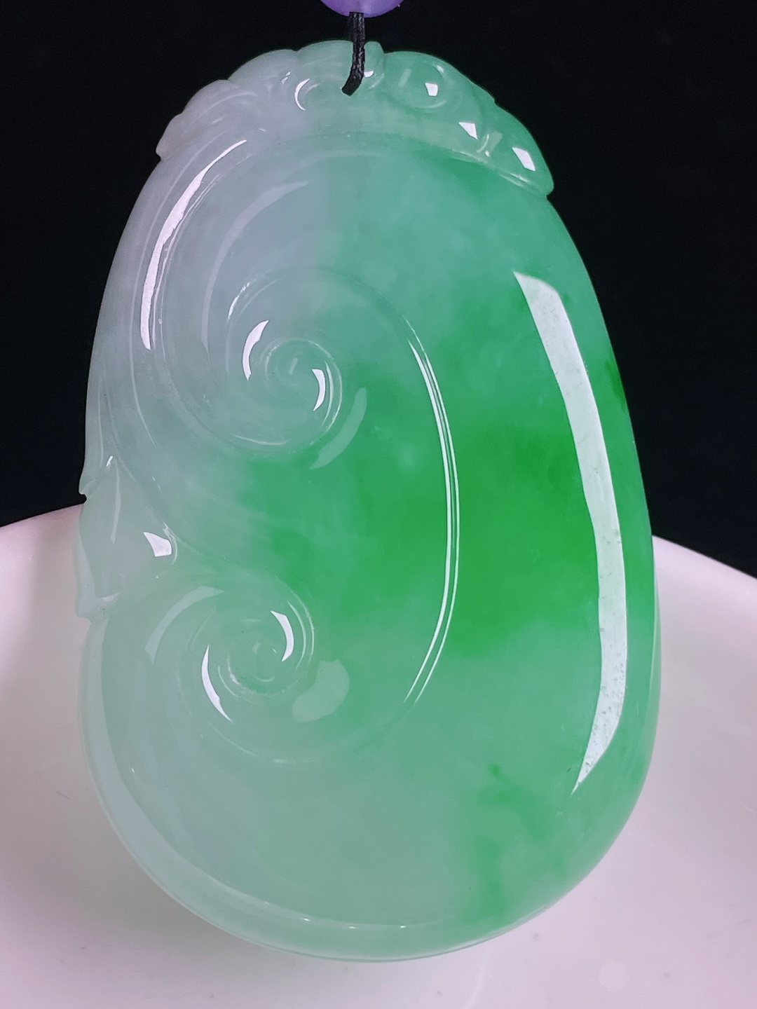 ️飘绿如意，老种起光，细底通透，尺寸：51.5/33/6.4mm0917