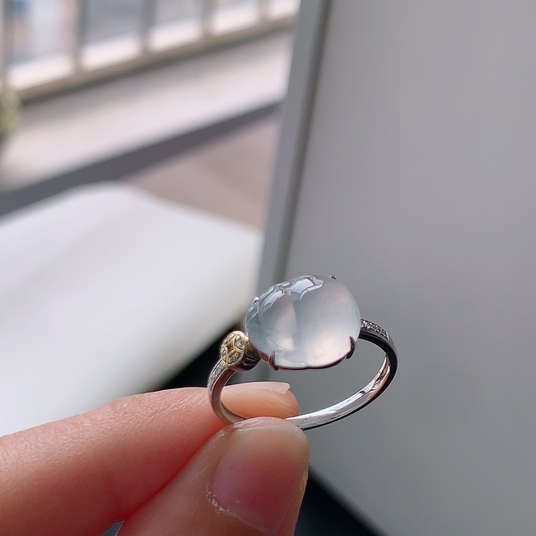 ️ 冰种貔貅女戒 底子细腻莹润 冰润起胶 佩戴优雅迷人 货号85915，10.2-9.0-2.8