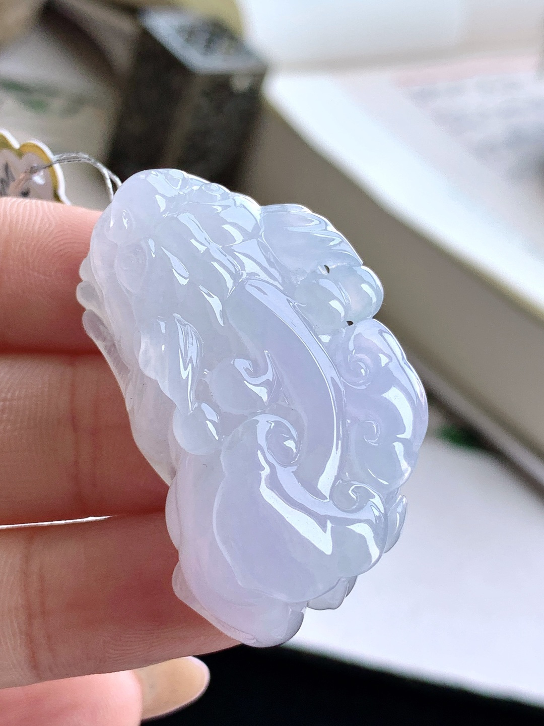 【裸石】️冰紫底貔貅吊坠 【说明】缅甸 性比高 超厚 【尺寸】42-23.4-13.5 【重量】29克