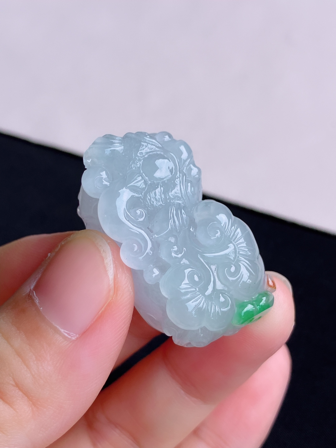 ️，冰飘绿貔貅，晶莹剔透，尺寸35.8/20.6/13/自然光实拍