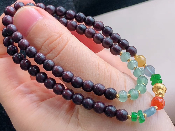 ️ 18k手串，尺寸取一4.9-3.1mm，包A附证书
