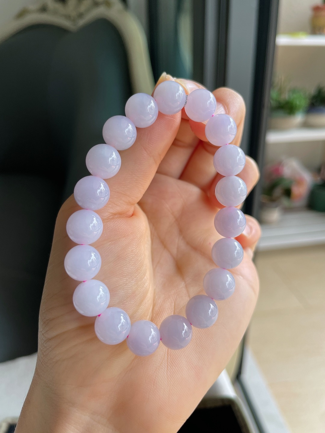 ️，缅甸天然翡翠A货，冰种手链，尺寸：9.8mm。【编4655】