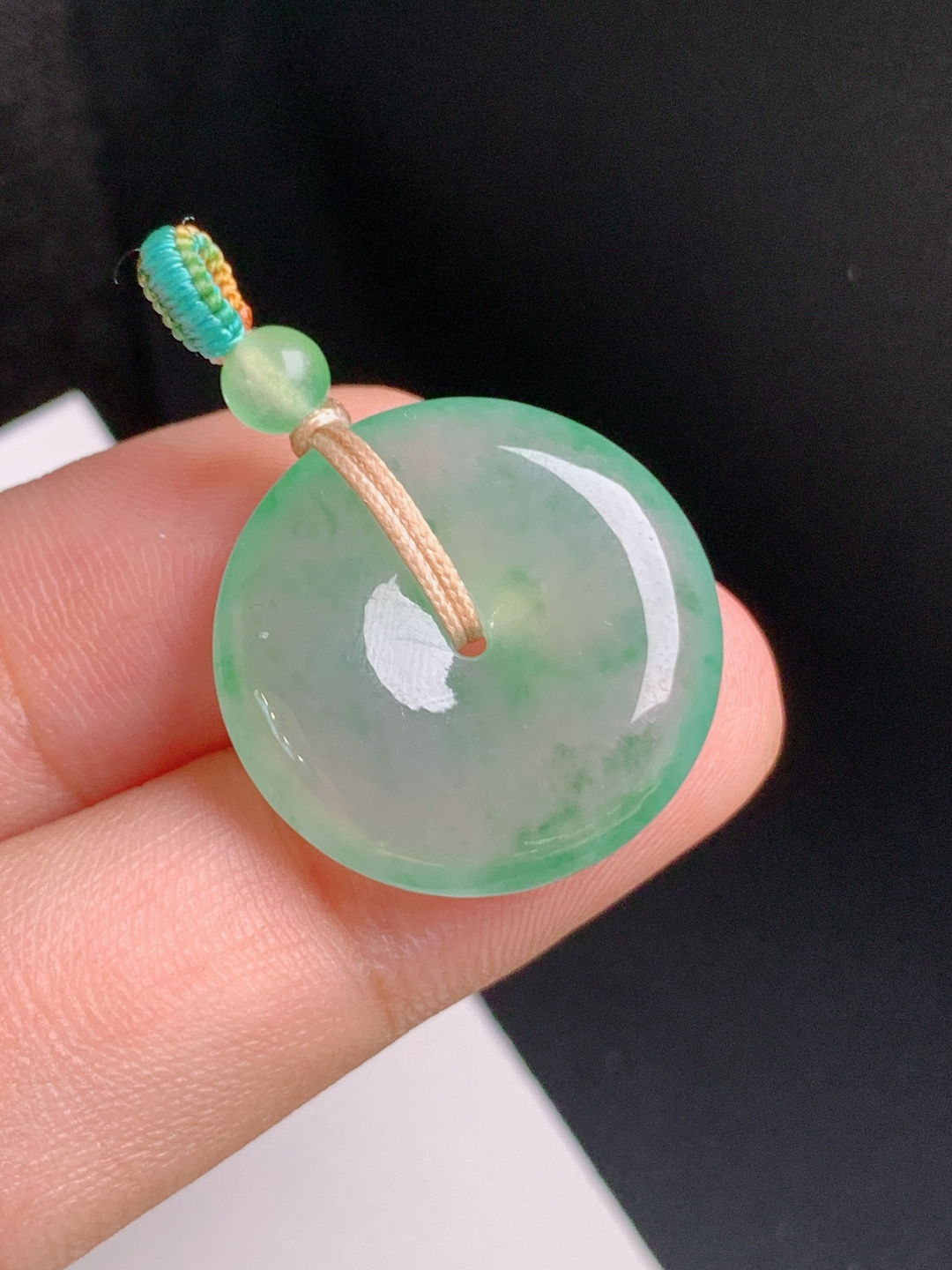 ️ 冰种绿平安扣，飘花灵动，冰透清爽，平安纳福 米，裸石20.9-5.1 02