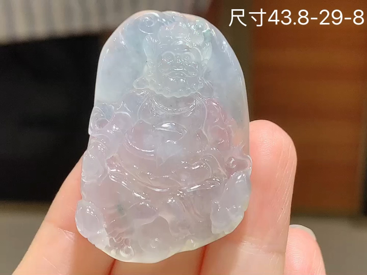 ️ 冰种皇财神 老坑冰透 种老水足 水润光泽 性比高 无裂 尺寸看图 43.8-29-8