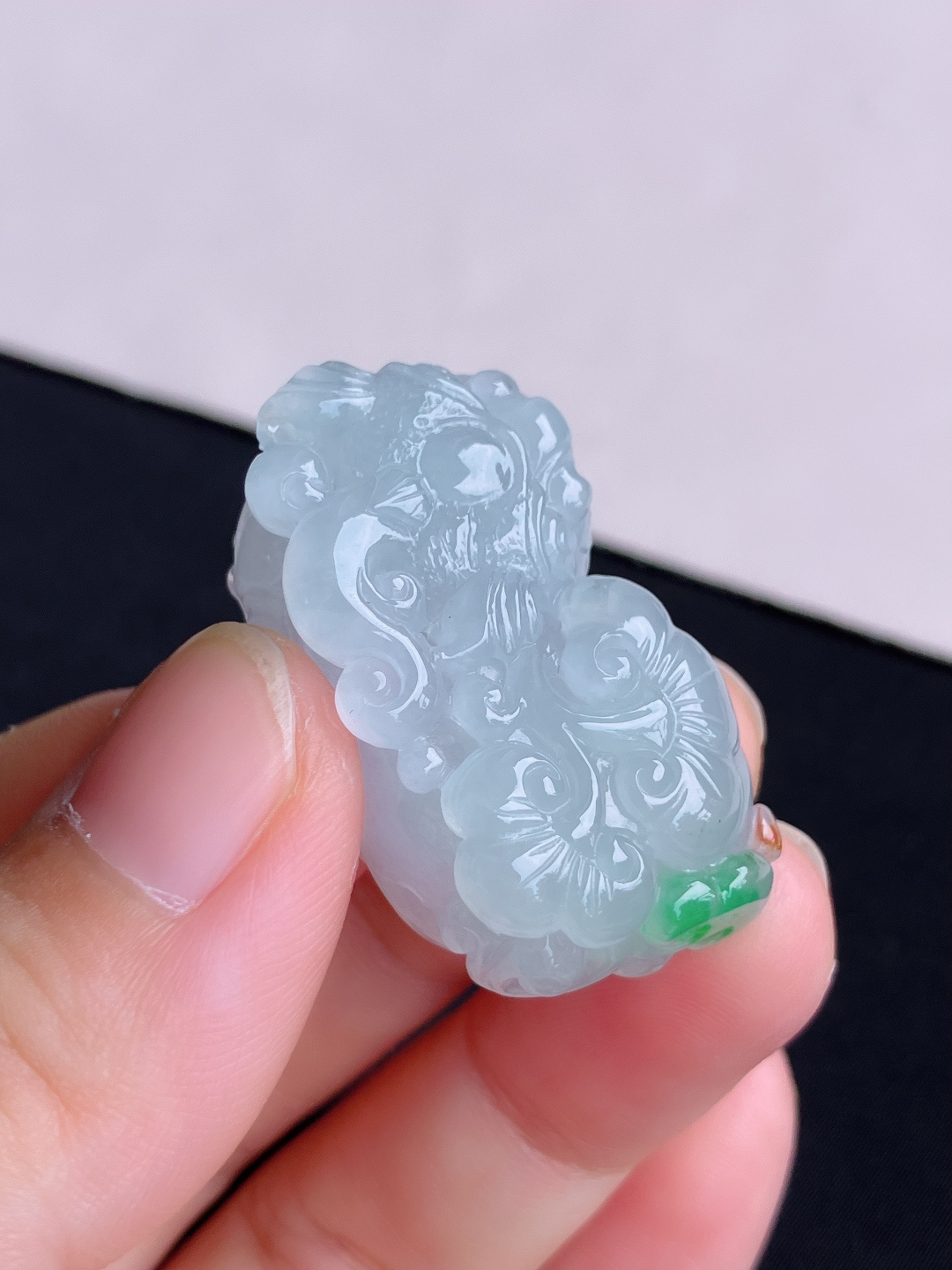 ️，冰飘绿貔貅，晶莹剔透，尺寸35.8/20.6/13/自然光实拍