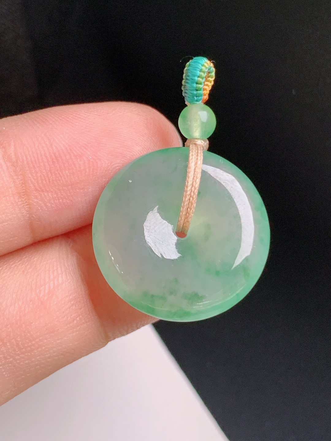 ️ 冰种绿平安扣，飘花灵动，冰透清爽，平安纳福 米，裸石20.9-5.1 02