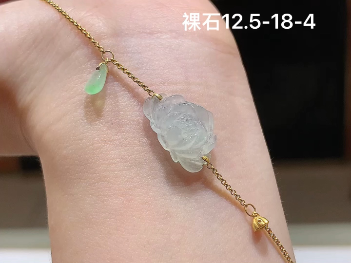 ️冰种莲花手链 ，尺寸，12.5-18-4