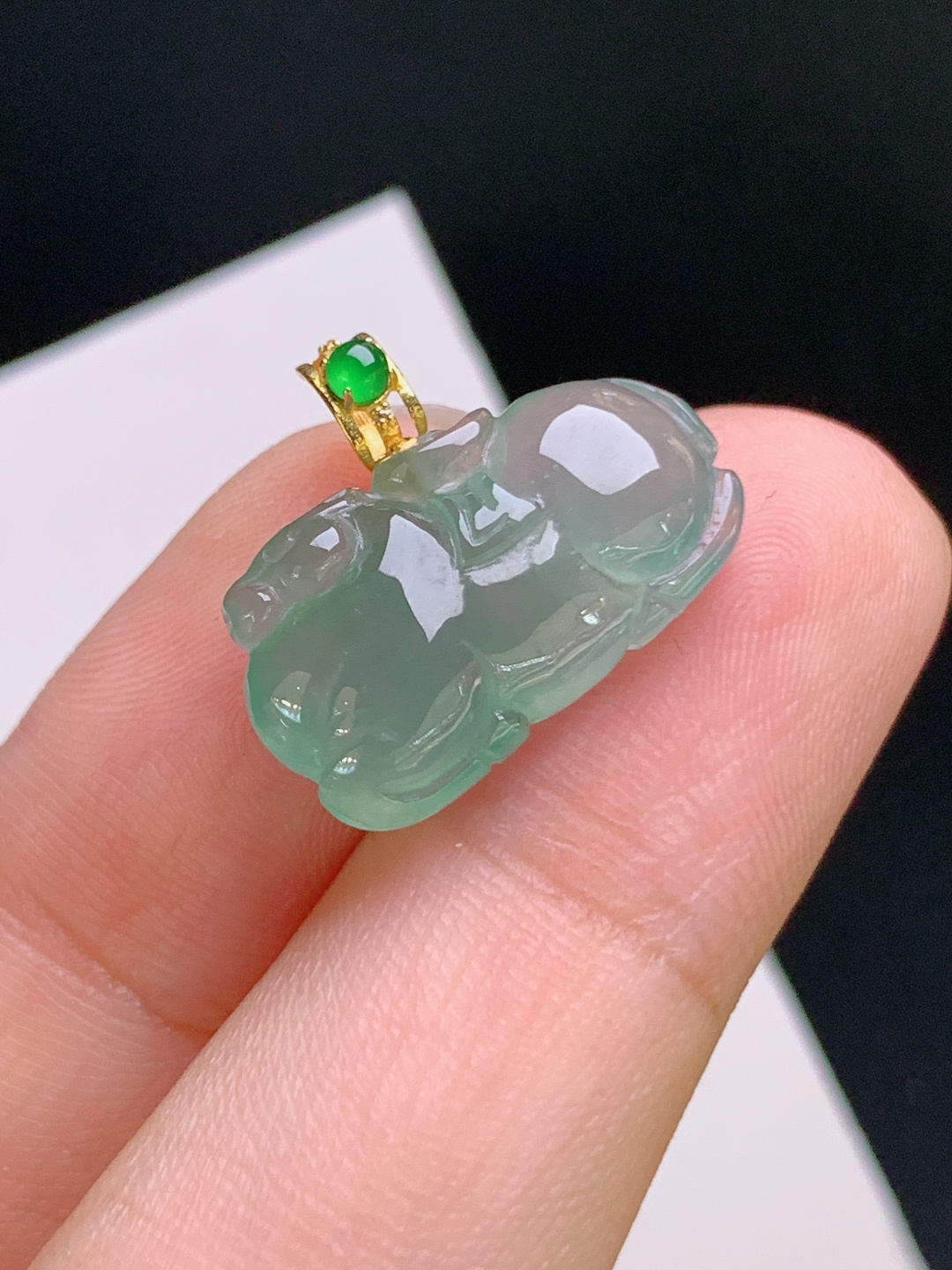 ️ 冰种晴水马上有钱吊坠，冰透清爽，造型讨喜，马到成功 裸石10.9-19.2-6.1 整体16 080916