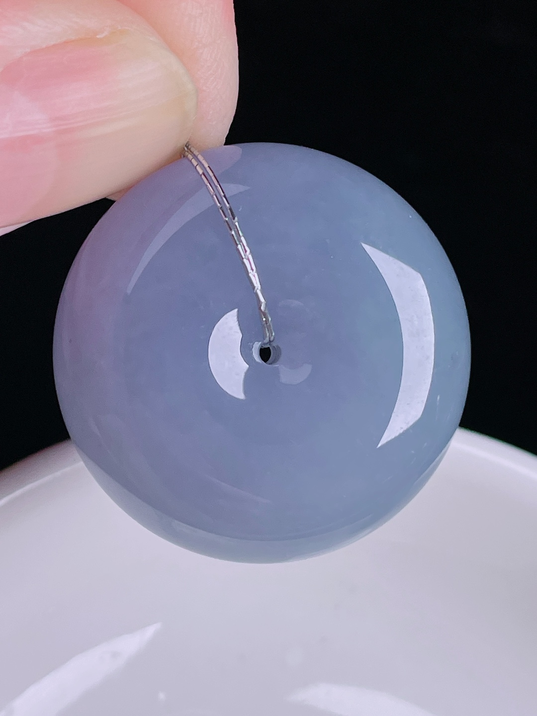 ️平安扣，老种起光，细底通透，尺寸：31/13mm0918