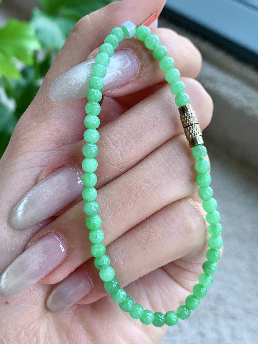 【珠子】🫧冰甜绿手串圆珠子手串 【说明】缅甸 性比高 【尺寸】3.8mm 【重量】6克