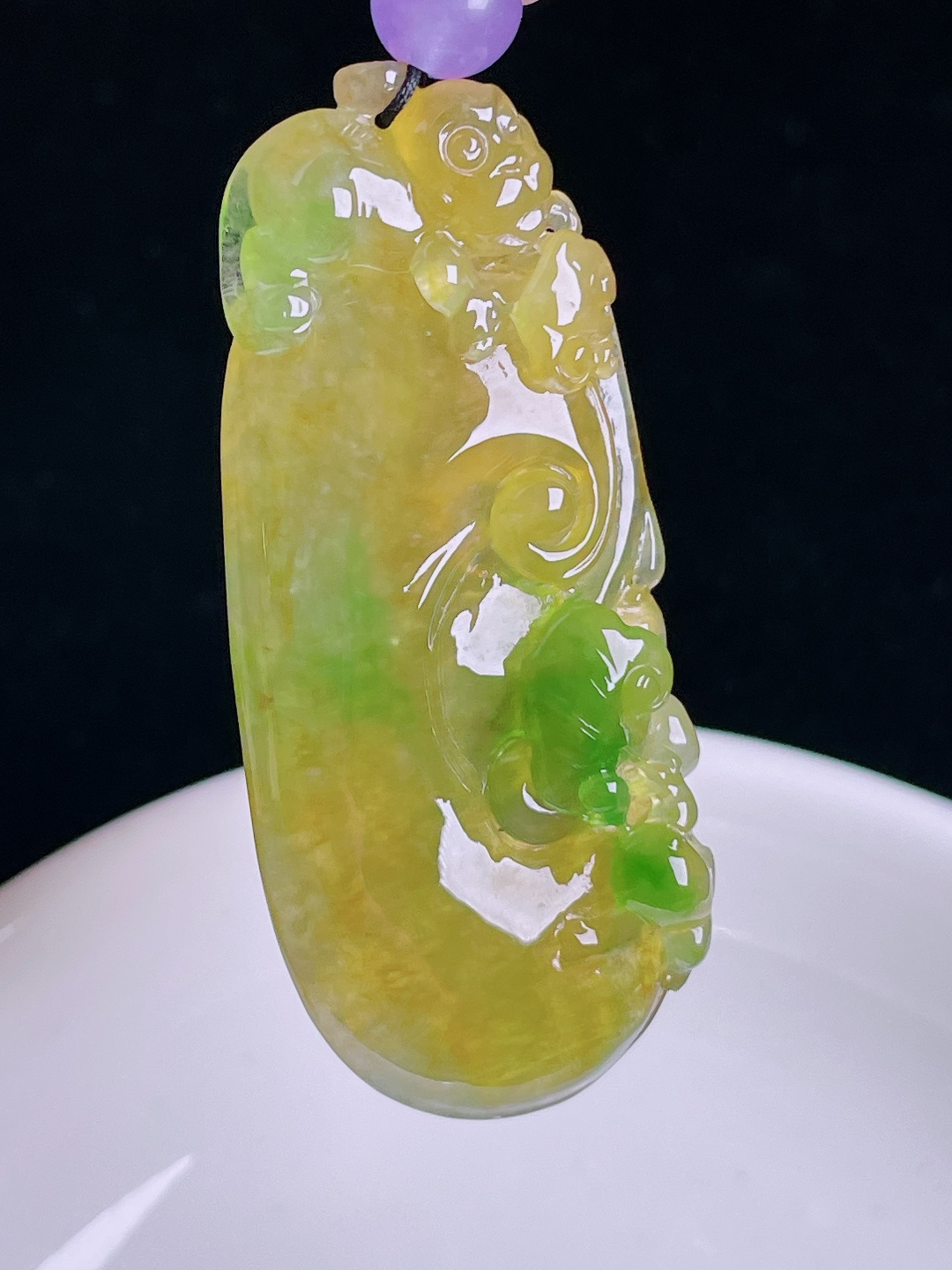 ️冰黄如意，老种起光，细底通透，尺寸：47.8/21/7mm0918