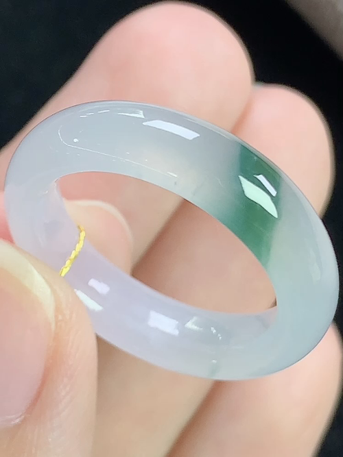 冰飘花戒指，无裂，内径尺寸18.4-5.8-3.7mm，18号手寸，j18lsk