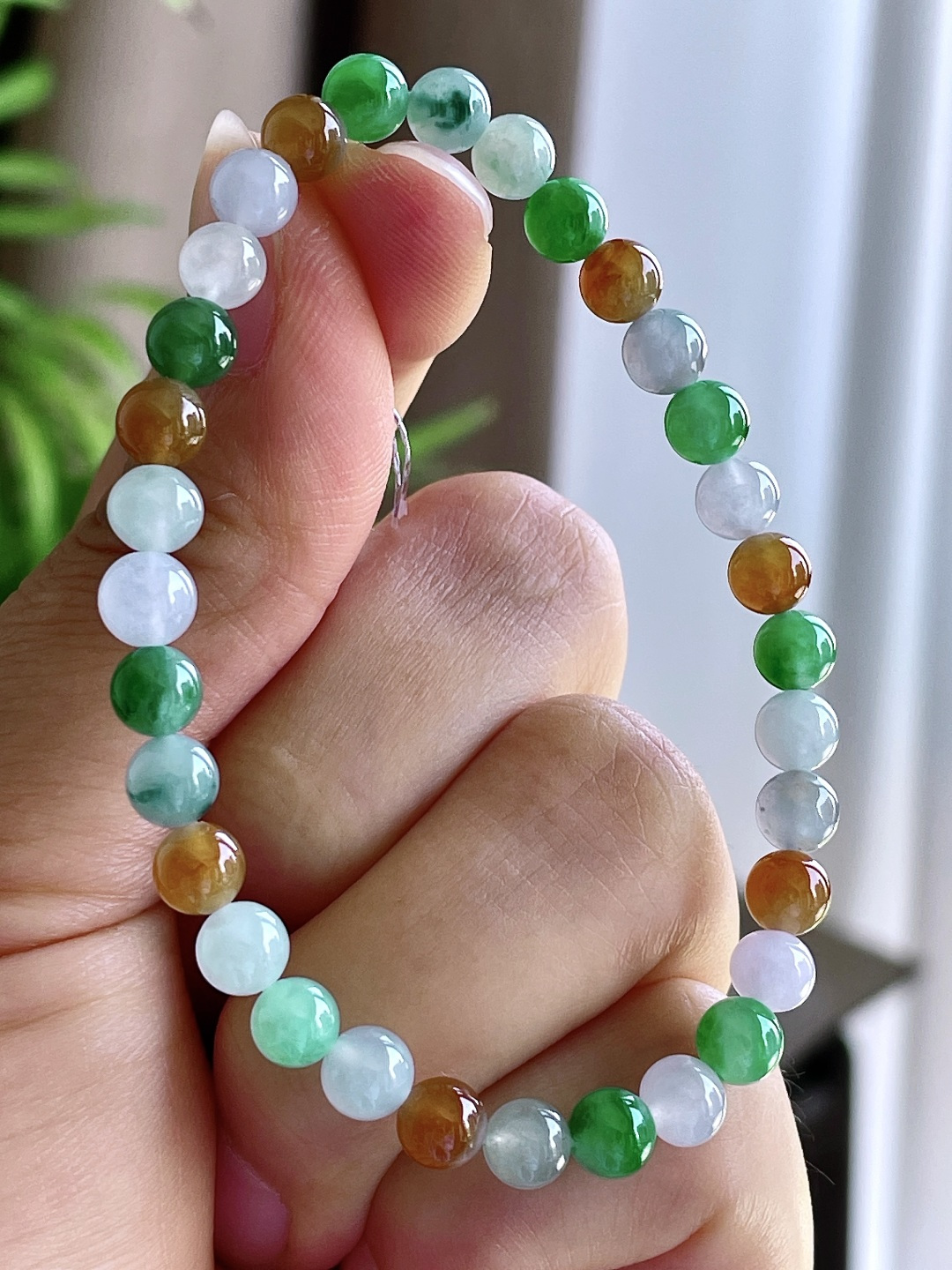 【珠子】冰多宝手串圆珠珠子手串 【说明】缅甸 性比高 【尺寸】5.6mm 【重量】10.5克