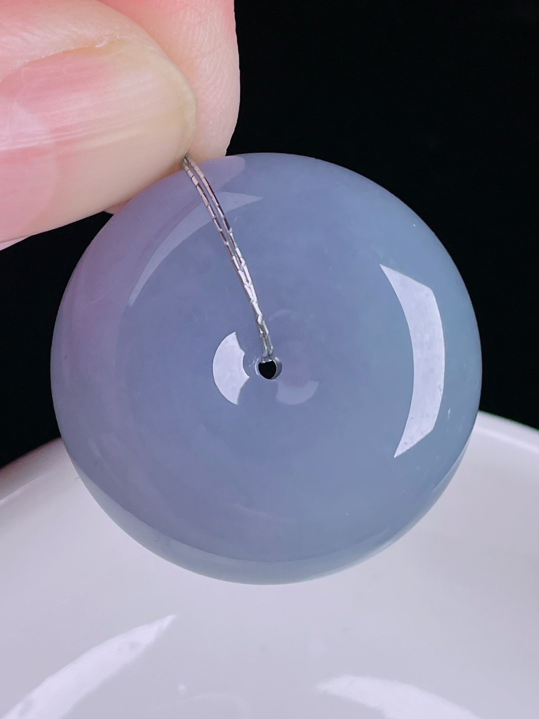 ️平安扣，老种起光，细底通透，尺寸：31/13mm0918