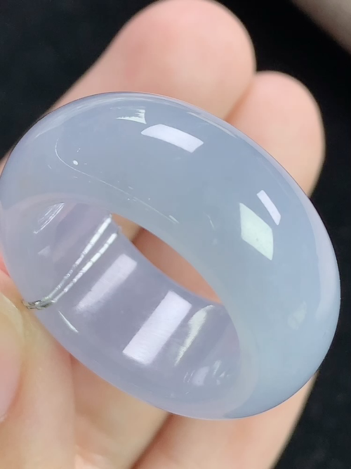 冰紫玉扳指，无裂，内径尺寸19.7-11.5-5.5mm，21号手寸，j18tdy