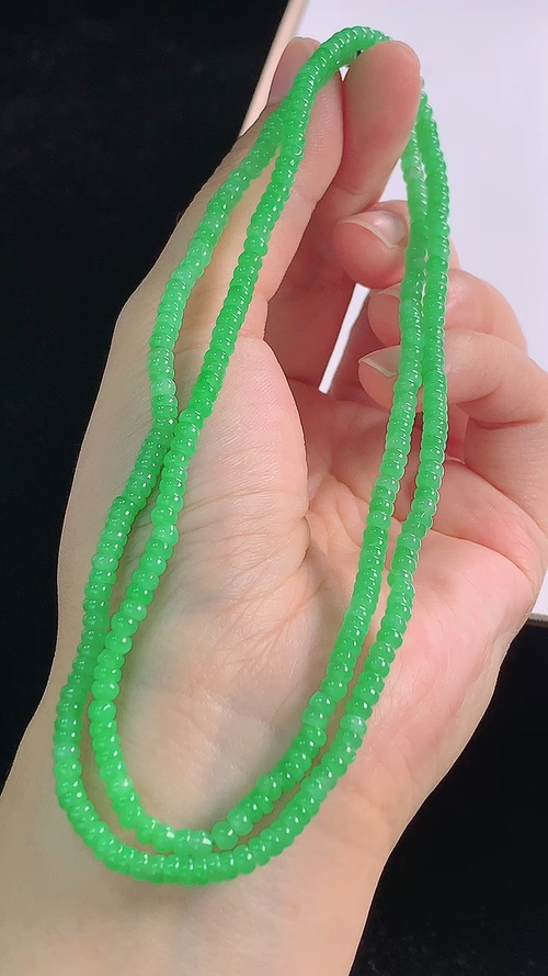 ️冰绿手链，尺寸:3.4-1.6mm 14